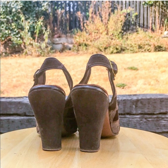 Rare Vintage 1940s Harlequin Peep Toe Heels 🐍 - Picture 6 of 7